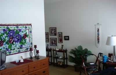 Cozy interior of a resident's room with personal decorations