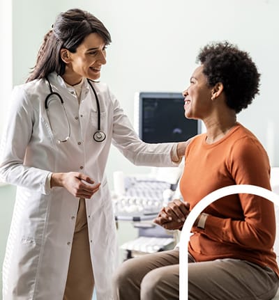 Healthcare professional interacting with a resident
