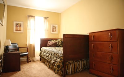 Cozy bedroom in assisted living facility