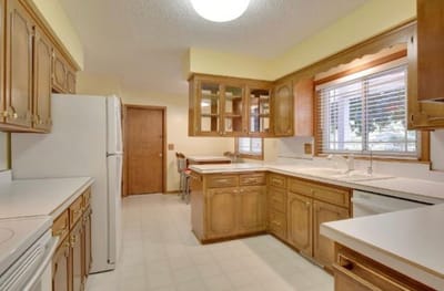 Interior view of a kitchen in a senior living facility