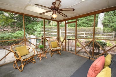 Cozy interior seating area with plants and decor