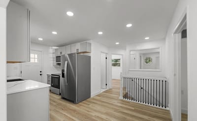 Bright and modern kitchen area in a residential facility