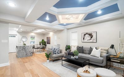 Bright interior living room with modern furnishings