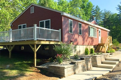 Exterior view of a house with a porch