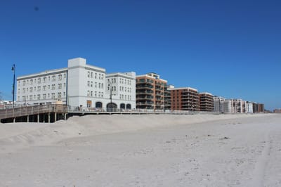 Building exterior view along the beachside