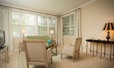 Cozy common area with seating and natural light