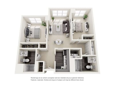 Architectural floor plan of a unit layout