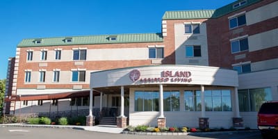 Exterior view of Island Assisted Living facility entrance