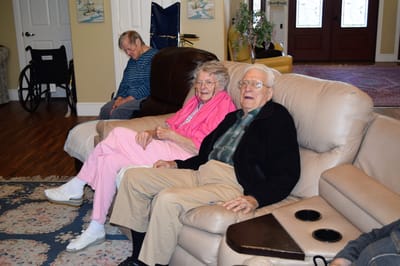 Residents enjoying each other's company in a common area