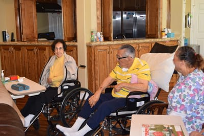 Residents socializing in a common area
