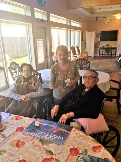 Residents enjoying a social activity in a common area