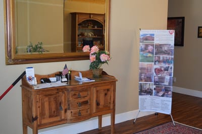 Interior view of a welcoming common area with decor