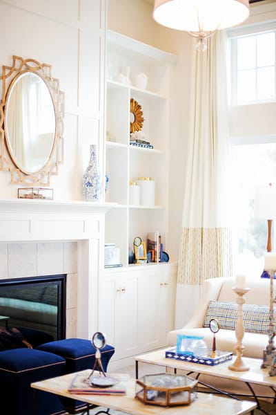 Cozy common area with a fireplace and elegant decor