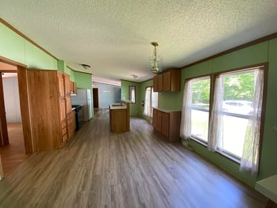 Bright interior of a senior living facility kitchen