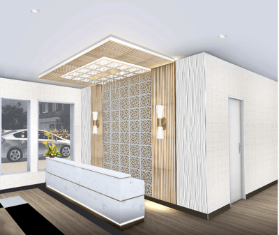 Modern reception area with stylish decor