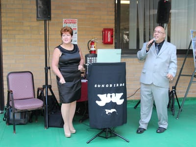 Residents enjoying a live performance at the facility