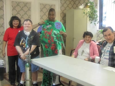 Residents participating in a creative activity session