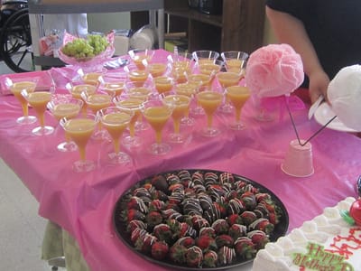 Colorful dessert table for a celebration