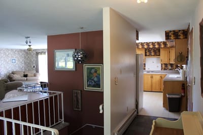 Interior view of a living space with kitchen and lounge area