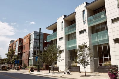 Modern assisted living facility exterior view.