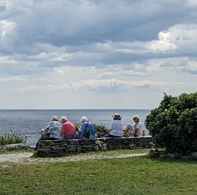 Residents enjoying a scenic outdoor view.