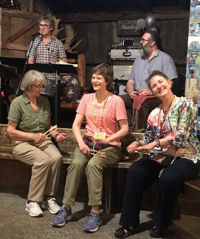 Residents enjoying a music activity together