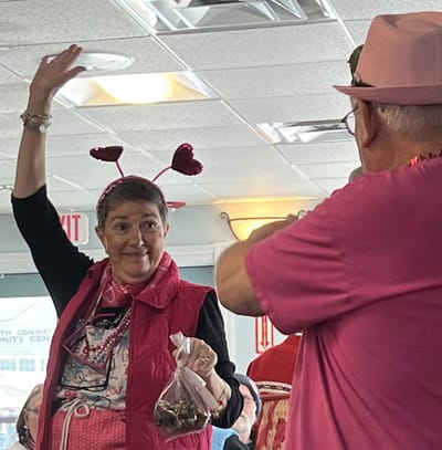 Resident participating in a themed activity event.