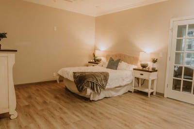 Cozy interior view of a bedroom in the facility
