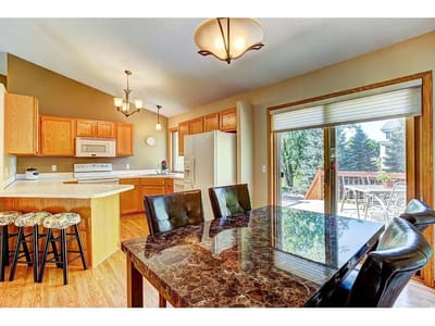 Bright kitchen with a view outside