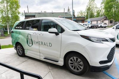 Facility transport van parked outside