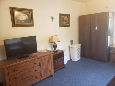 Cozy private room with furniture and decor