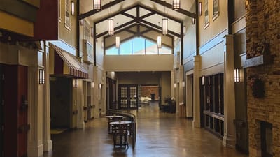 Interior view of a spacious common area