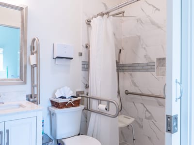Modern bathroom with safety features