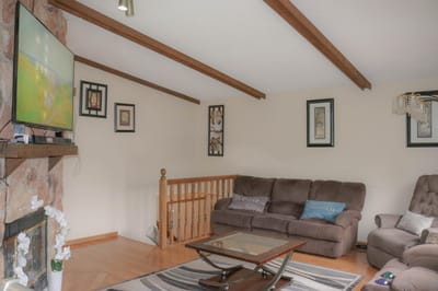 Cozy common area with seating and decor.