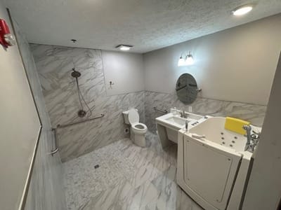 Accessible bathroom with modern fixtures