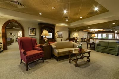 Interior seating area with comfortable furniture