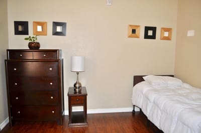 Cozy private resident room with furniture