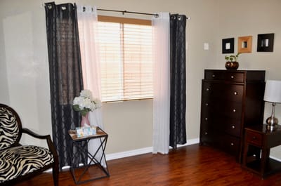 Cozy interior of a resident's room with furniture
