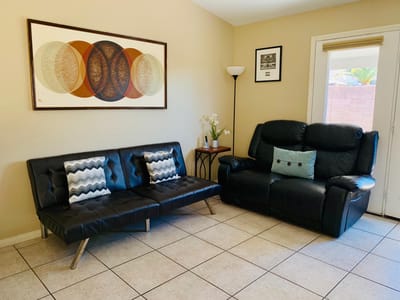 Comfortable seating area in a common room