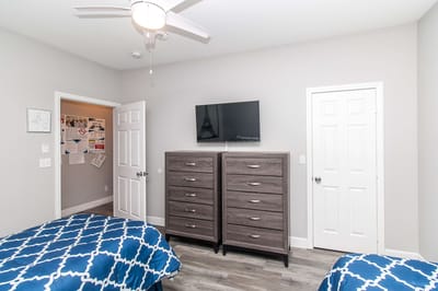 Interior view of a resident room with furniture