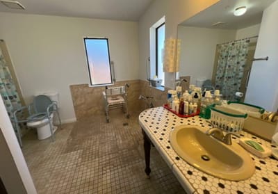 Clean bathroom in a senior living facility