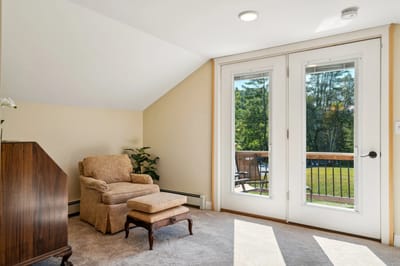Cozy seating area with a view of outdoor space.