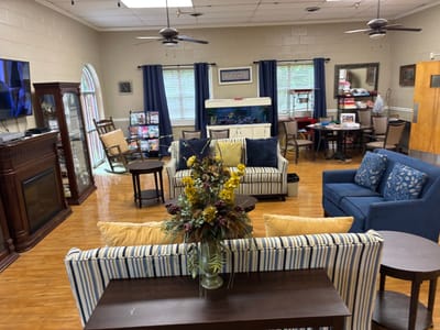 Cozy common area with seating and decor