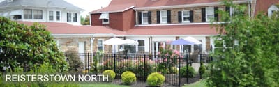 Exterior view of Reisterstown North with outdoor space and garden