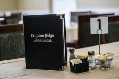 Menu and condiments on a dining table