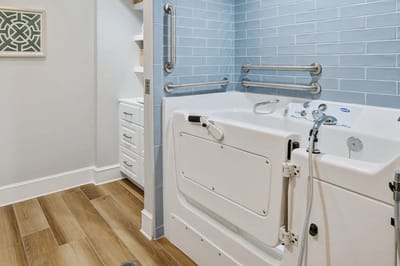 Accessible bathroom with a walk-in tub