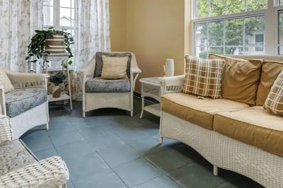 Bright common area with comfortable seating