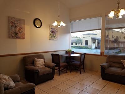 Cozy common area with seating and decor
