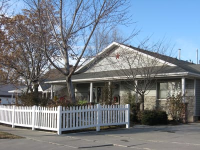 Exterior view of a nursing home building