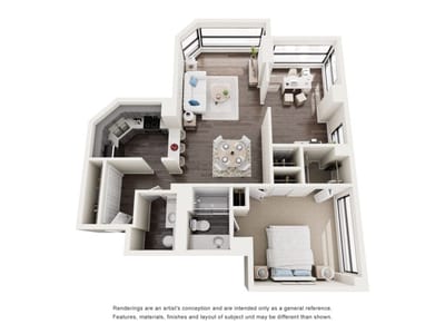 Architectural floor plan of a unit layout